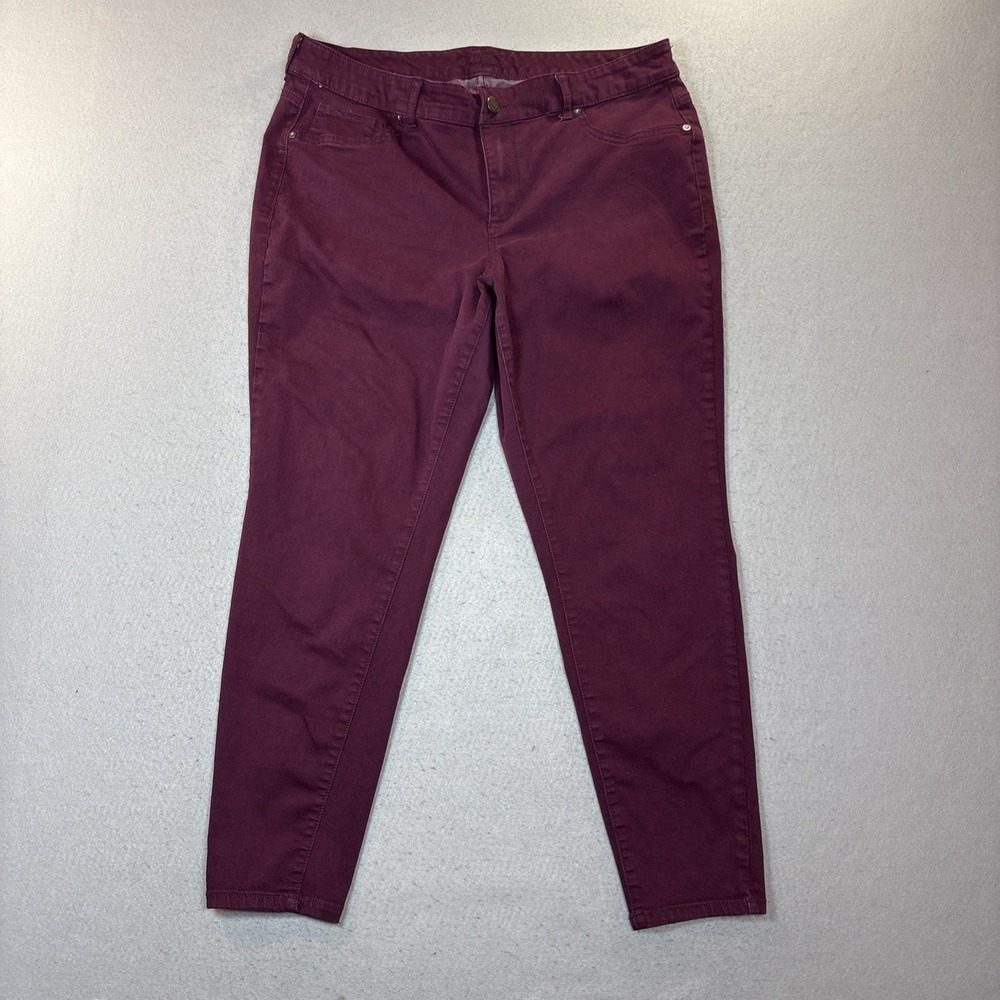 Maurices Skinny Jeans Women Sz 20W‎ Plum Purple Mid Rise Stretch Pants